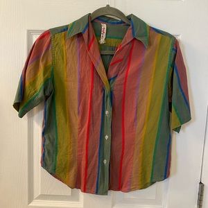 Rainbow button up 🌈